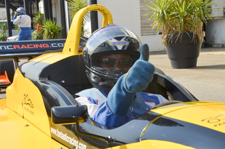 Formula 4 — thumbs up, heart racing